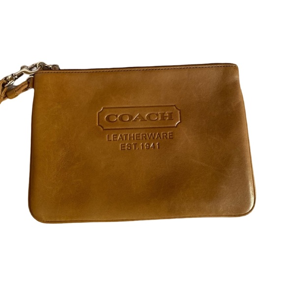 Coach Other - Coach Vintage Rare Leatherware Embossed Leather Wristlet